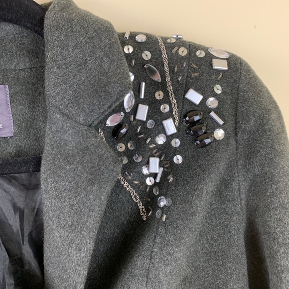 Forever 21 bedazzled gray cropped lined blazer - Picture 3 of 9